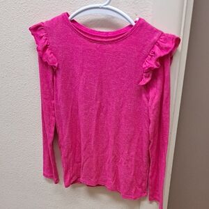 Jumping Beans Bright Pink Ruffled Long Sleeve Tee
